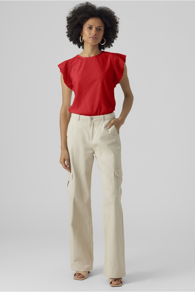 VMTASSA SL FRILL TOP NOOS 10286067 Fiery Red